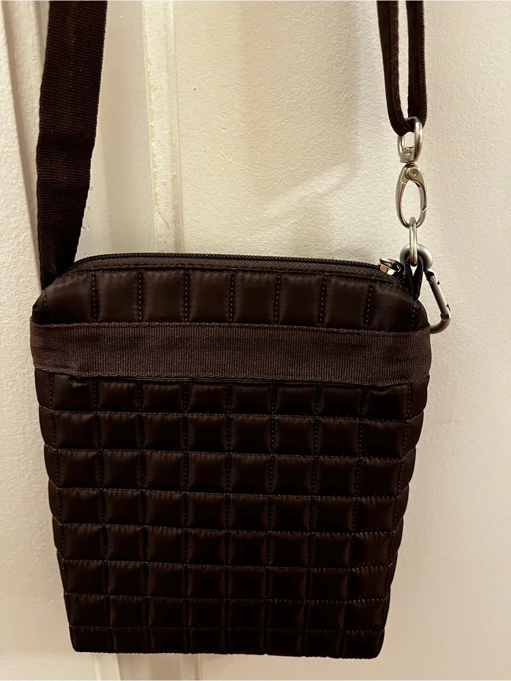 lug Quilted Crossbody Bag in Espresso Brown